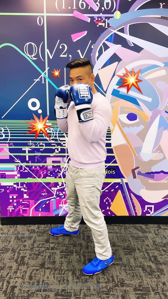 James Nguyen in his boxing pose